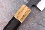 Couteau sujihiki 27cm japonais artisanal Yuzo Black SLD ébène et olivier