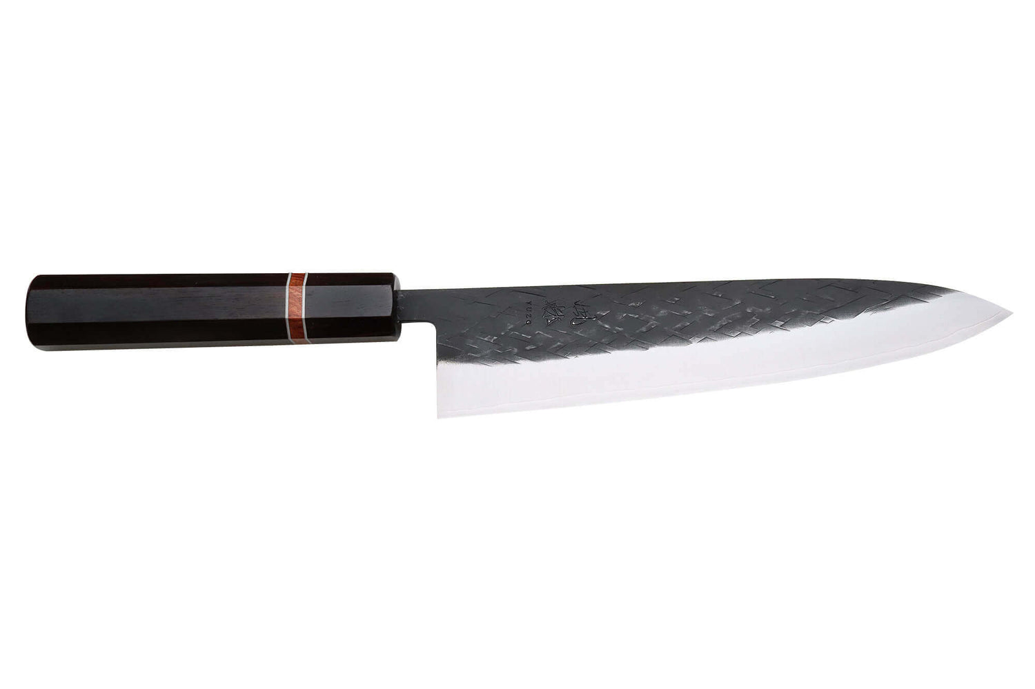 Couteau de chef 21cm japonais artisanal Yuzo Black SLD ébène et cognassier