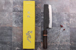 Couteau nakiri 16,5cm japonais artisanal Yuzo Black SLD ébène et cognassier