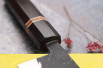 Couteau santoku 16,5cm japonais artisanal Yuzo Black SLD ébène et cognassier