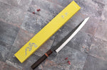 Couteau sujihiki 27cm japonais artisanal Yuzo Black SLD ébène et cognassier