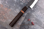 Couteau sujihiki 27cm japonais artisanal Yuzo Black SLD ébène et cognassier