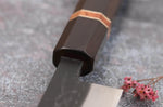 Couteau sujihiki 27cm japonais artisanal Yuzo Black SLD ébène et cognassier