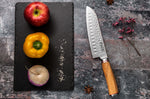 Coffret 3 couteaux Wusaki Damas 10Cr olivier Santoku + Universel + Office