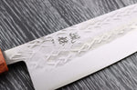 Couteau santoku 16,5cm japonais artisanal Yuzo SLD olivier et cognassier