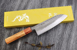Couteau santoku 16,5cm japonais artisanal Yuzo SLD olivier et cognassier