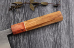 Couteau santoku 16,5cm japonais artisanal Yuzo SLD olivier et cognassier