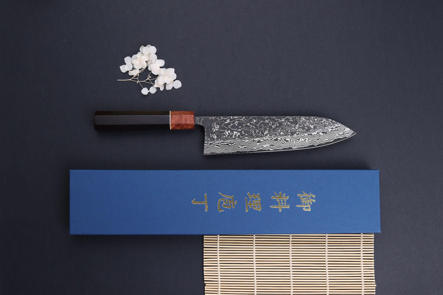 Couteau gyuto 21cm japonais artisanal Masashi Yamamoto SLD Kuro damas