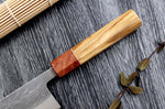 Couteau nakiri 16,5cm japonais artisanal Yuzo SLD olivier et cognassier