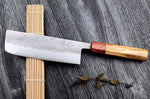Couteau nakiri 16,5cm japonais artisanal Yuzo SLD olivier et cognassier