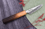 Couteau d'office japonais artisanal Wusaki Yaketa AUS10 damas 8cm
