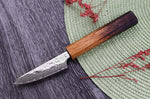 Couteau d'office japonais artisanal Wusaki Yaketa AUS10 damas 8cm