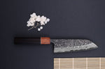 Couteau santoku 16,5cm japonais artisanal Masashi Yamamoto SLD Kuro damas