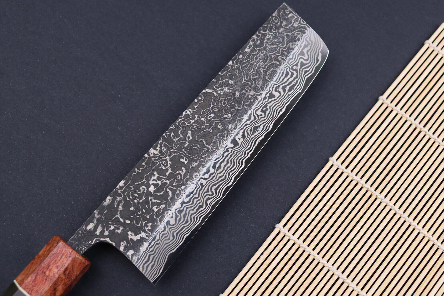 Couteau nakiri 16,5cm japonais artisanal Masashi Yamamoto SLD Kuro damas
