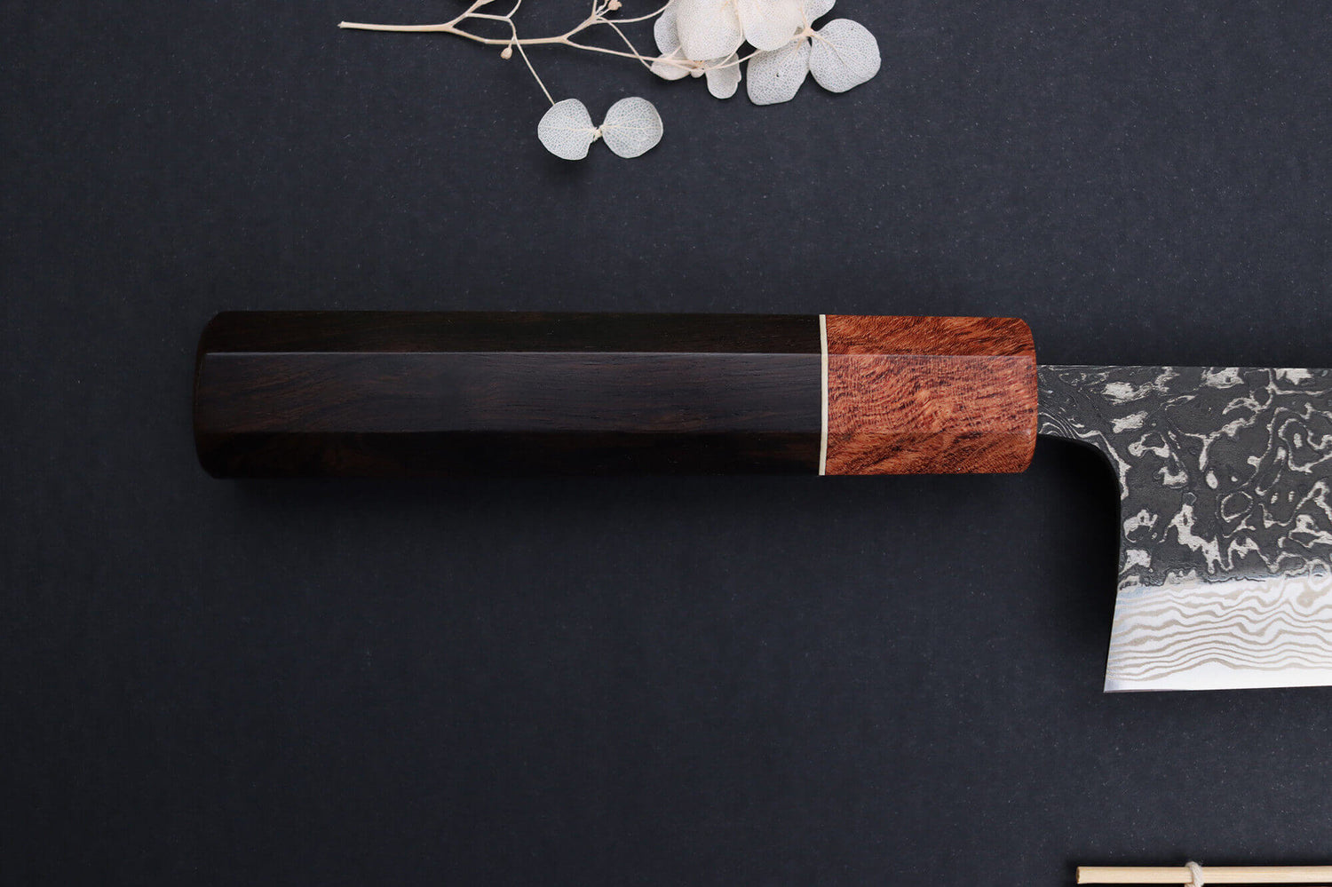 Couteau nakiri 16,5cm japonais artisanal Masashi Yamamoto SLD Kuro damas