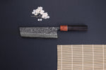 Couteau nakiri 16,5cm japonais artisanal Masashi Yamamoto SLD Kuro damas