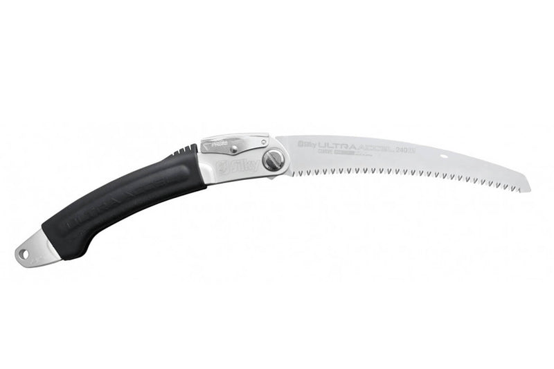 Scie pliante d'élagage Silky Curve Ultra Accel 446-24 lame courbée manche caoutchouc noir 29cm