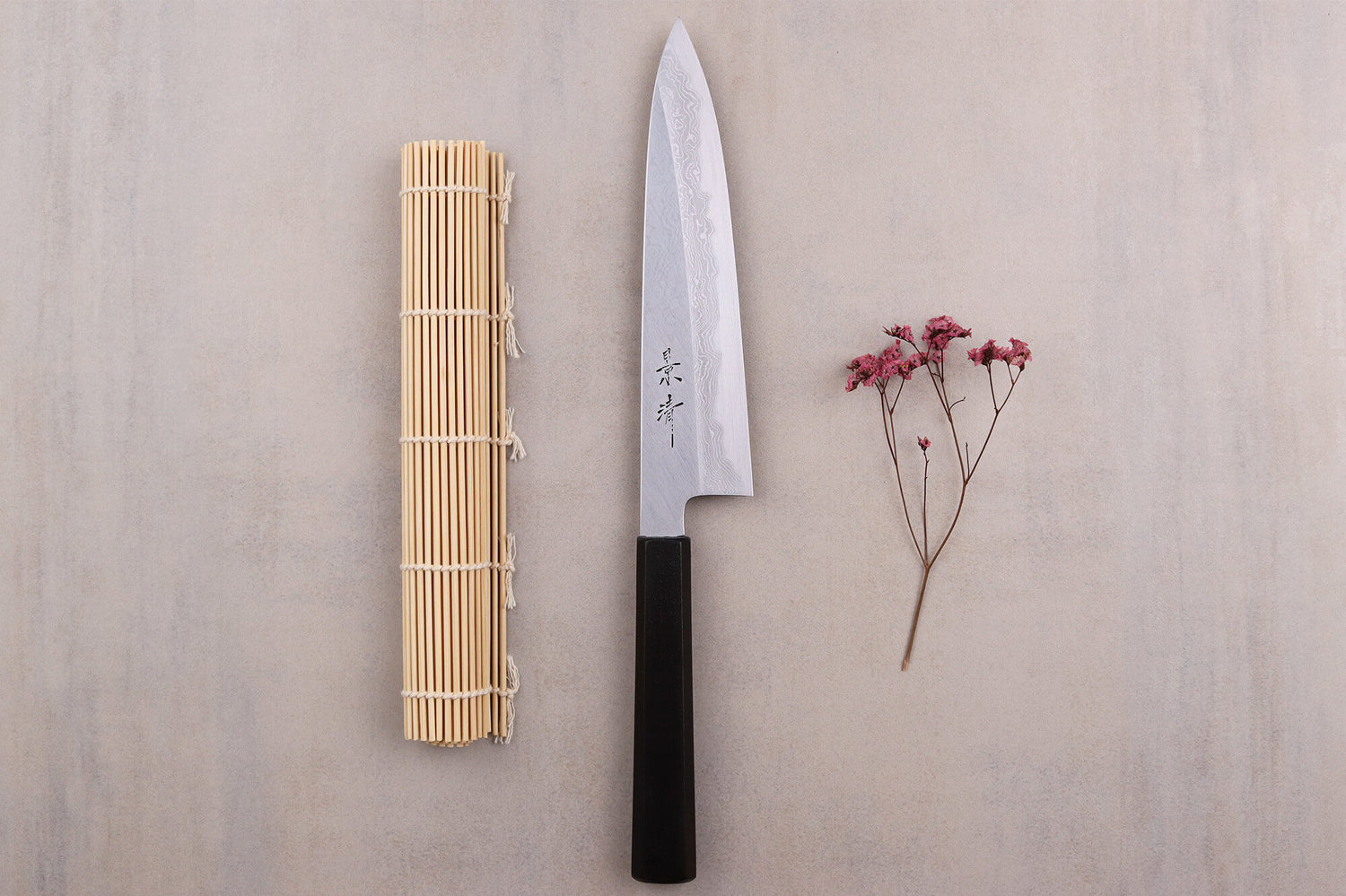 Couteau de chef japonais artisanal Kagekiyo Yoshikazu Tanaka Damas Aogami 21cm + Saya