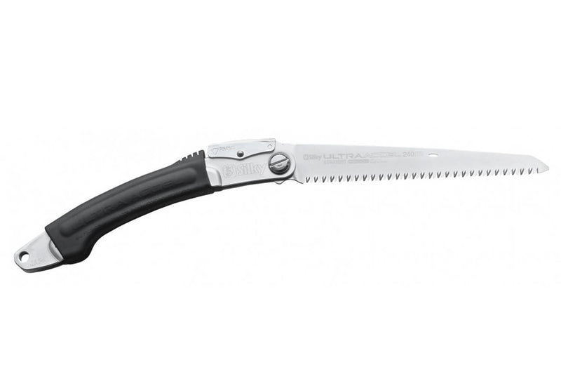 Scie pliante d'élagage Silky Ultra Accel SY444_24 lame droite manche caoutchouc noir 29cm