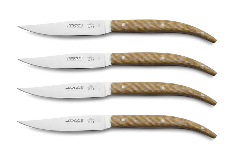 Coffret de 4 couteaux à steak Arcos The Origin manche micarta beige