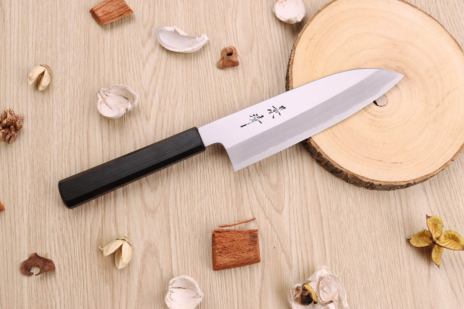 Couteau santoku japonais artisanal Kagekiyo Suri Urushi 18cm