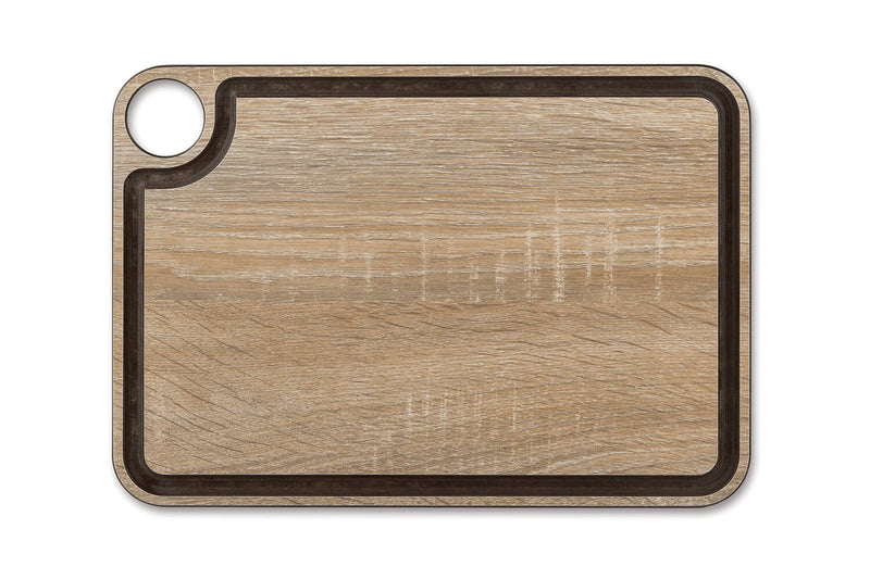 Planche à découper Arcos en fibres de cellulose et résine motif bois avec rigole - M