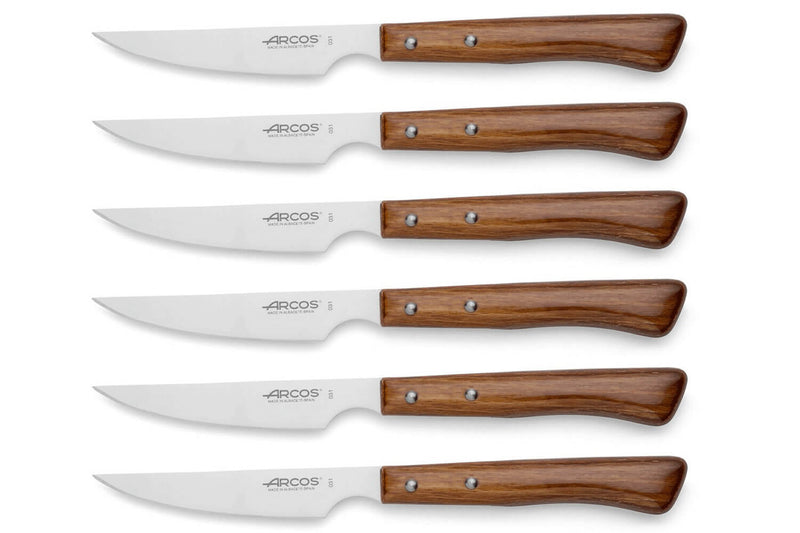 Coffret de 6 couteaux à steak/pizza Arcos forgé lame lisse 11cm