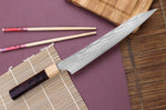Couteau sujihiki kiritsuke japonais artisanal martelé Yu Kurosaki senko 24cm acier SG2