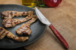 Coffret de 6 couteaux à steak/pizza Arcos lame dentelée 11cm manche en bois de peuplier rouge