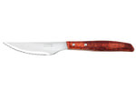 Coffret de 6 couteaux à steak/pizza Arcos lame dentelée 11cm manche en bois de peuplier rouge