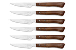 Coffret de 6 couteaux à steak/pizza Arcos lame dentelée 11cm manche en bois de hêtre compressé