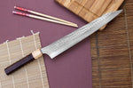 Couteau sujihiki kiritsuke japonais artisanal martelé Yu Kurosaki senko 27cm acier SG2