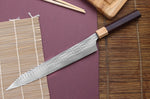 Couteau sujihiki kiritsuke japonais artisanal martelé Yu Kurosaki senko 27cm acier SG2