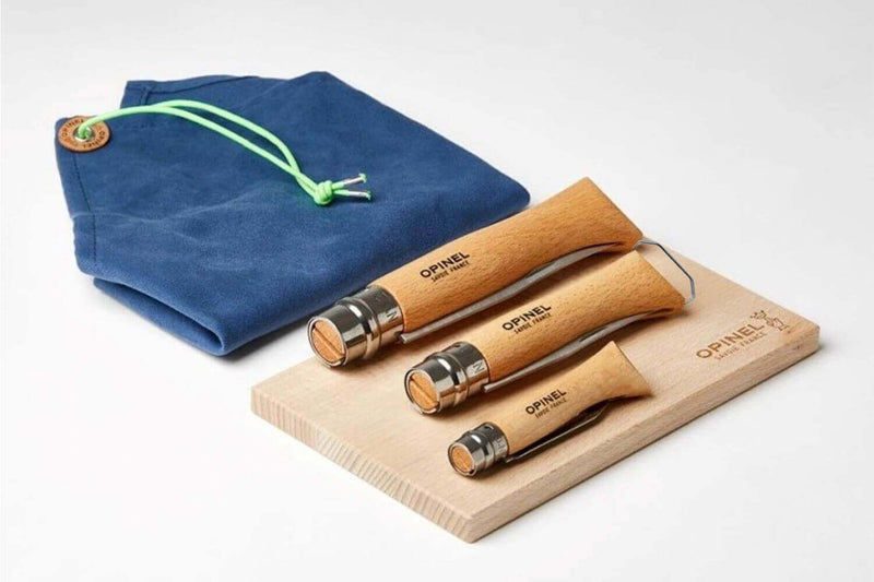 Kit 3 couteaux multifonctions Nomade Opinel acier inox manche hêtre