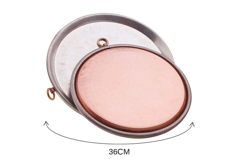 Plat à socca Pentole Agnelli en cuivre étamé - 36cm