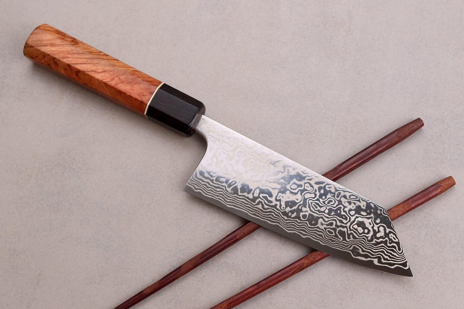 Couteau ko-bunka 13,5cm japonais artisanal Masashi Yamamoto SLD damas