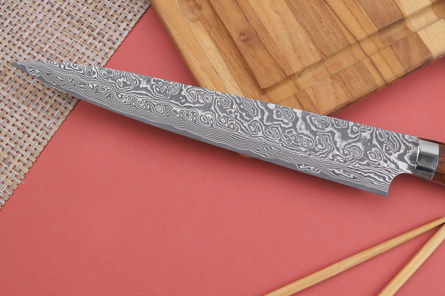 Couteau sujihiki japonais Takeshi Saji R2 Damas Mosaïque 24cm