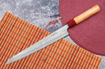 Couteau sujihiki japonais artisanal Tsunehisa Aogami Super martelé 27cm