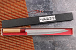 Couteau sujihiki japonais artisanal Tsunehisa Aogami Super martelé 27cm