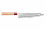 Couteau de chef japonais artisanal Tsunehisa Aogami Super martelé 24cm