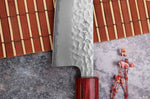 Couteau bunka japonais artisanal Tsunehisa Aogami Super martelé 17cm