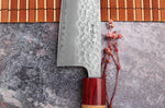 Couteau santoku japonais artisanal Tsunehisa Aogami Super martelé 16,5cm