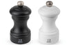 Coffret duo moulin à sel et poivre Peugeot Bistro en bois noir + blanc 10cm