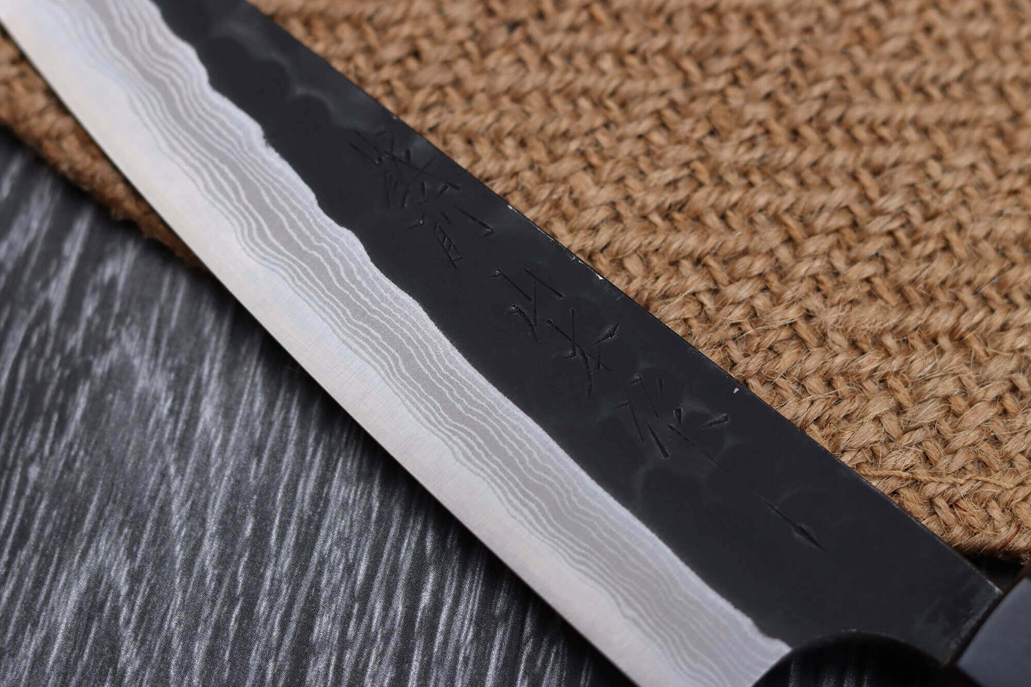 Couteau universel japonais artisanal Nao Yamamoto Damas AS brut de forge 13,5cm