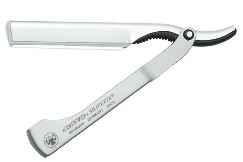 Rasoir à effiler Dovo Solingen type Shavette en inox satiné