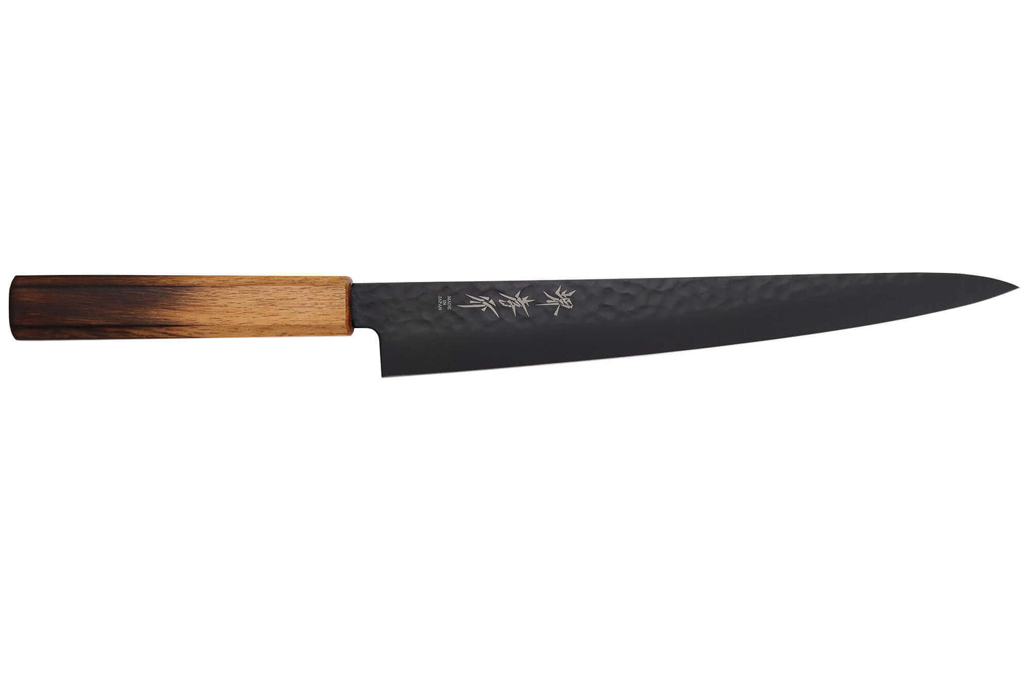 Couteau sujihiki 24cm japonais Sakai Takayuki Kurokage VG10 manche en chêne brûlé