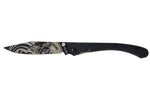 Couteau pliant LUG C63LTB2LG Aigle noir manche en G10 et acier noir 12cm avec clip