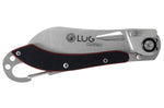 Couteau pliant LUG SP2SRB noir et rouge manche en G10 et acier 11,6cm avec mousqueton