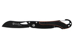 Couteau pliant LUG SP2TOB noir et orange manche G10 et acier 11,6cm avec mousqueton
