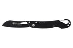 Couteau pliant LUG SP2TB noir manche en G10 et acier 11,6cm avec mousqueton